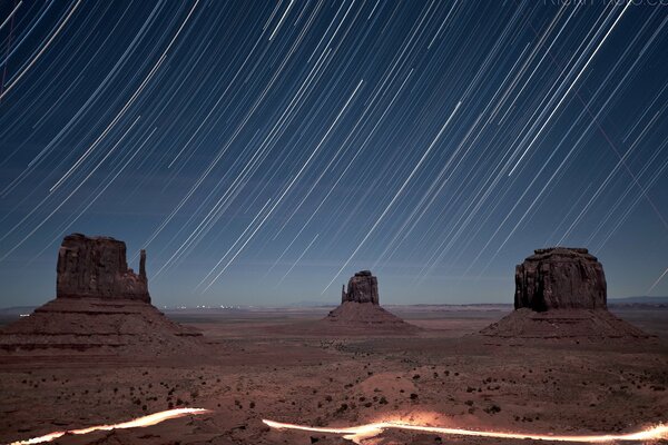 Lluvia de estrellas en las montañas
