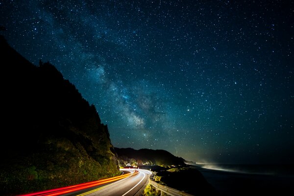 Starfall, over the serpentine road