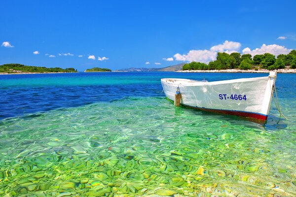 Barca sul molo sull Isola