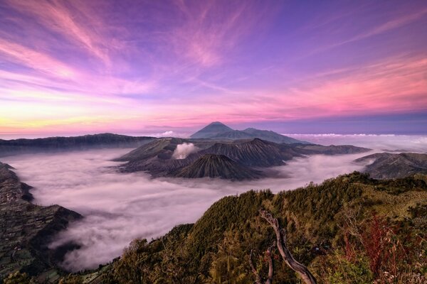 Beautiful mountain landscape in Indonesia