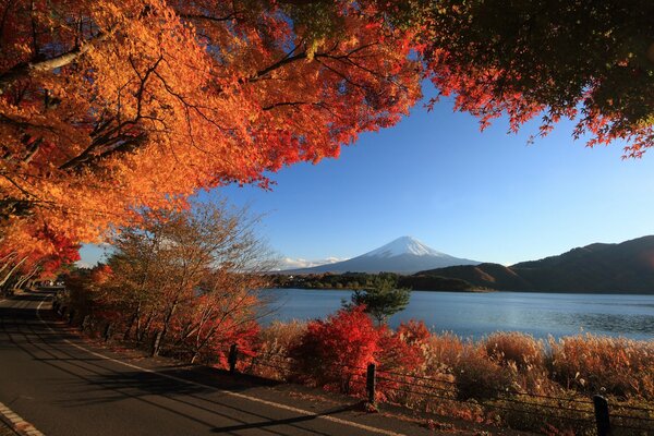 The big road and the blue lake