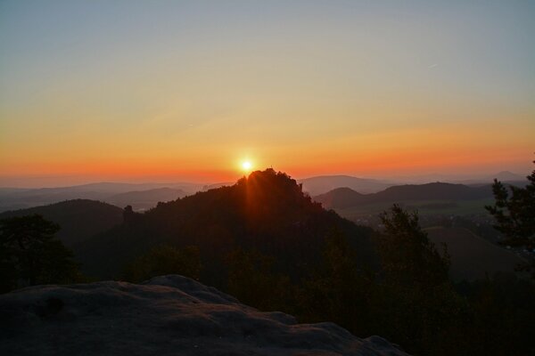 Mountains at dawn landscape
