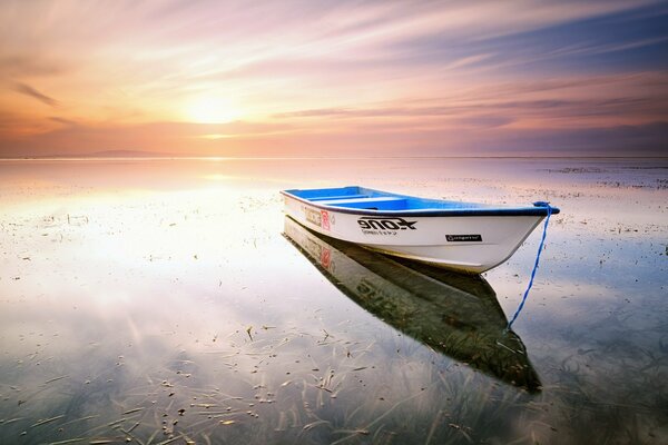 Landschaft See mit Boot