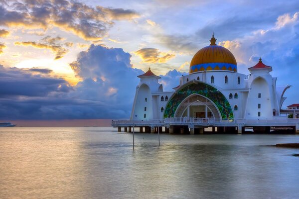Mosque in the Strait of Malacca mosque in Malaysia