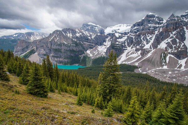 Lac Moraine au Canada. Parc National Banff