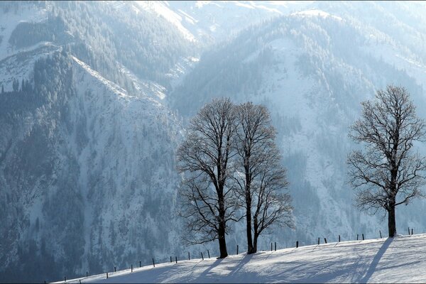 Winterlandschaft - Berge und Hügel