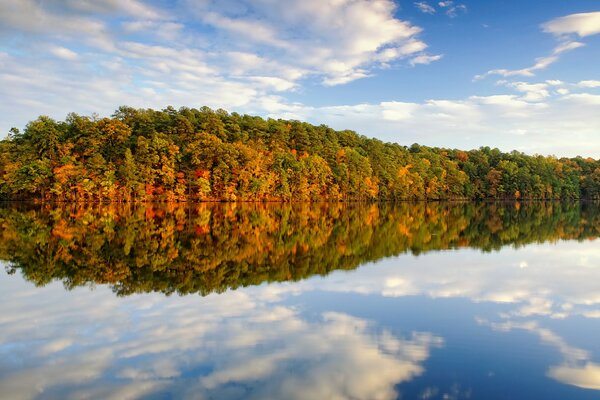 Reflets d automne dans le lac