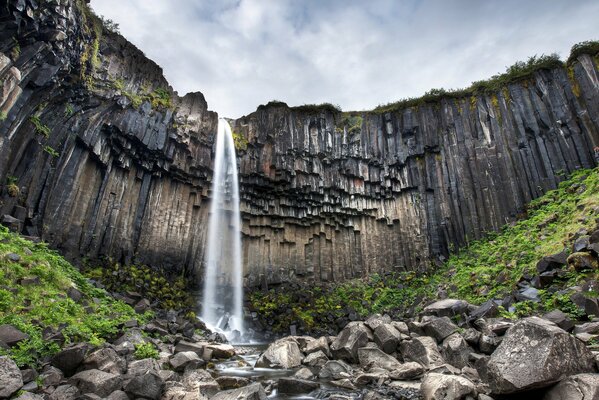  Black Falls , Islande. pierres pointues